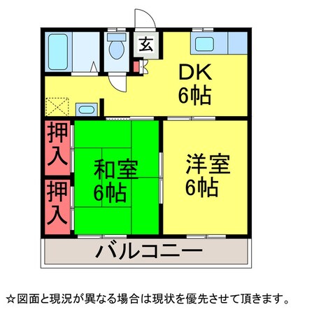 ｿﾜｻﾝﾄ成田Bの物件間取画像